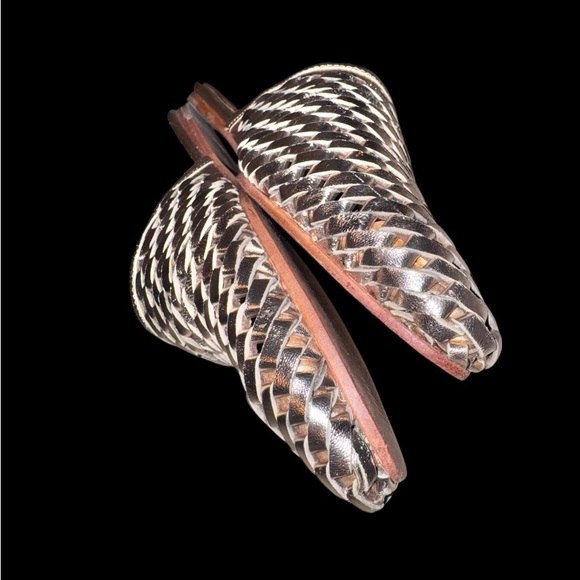 Nordstrom Jeffrey Campbell DASHI gold woven slides WOMEn’s shoes size 6 - Picture 15 of 16